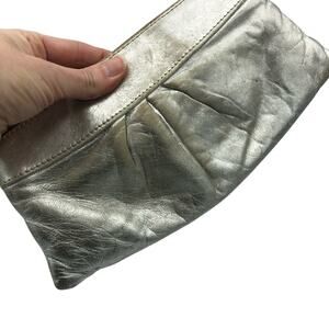 Laura Merkin Silver Clutch Purse Handbag Small